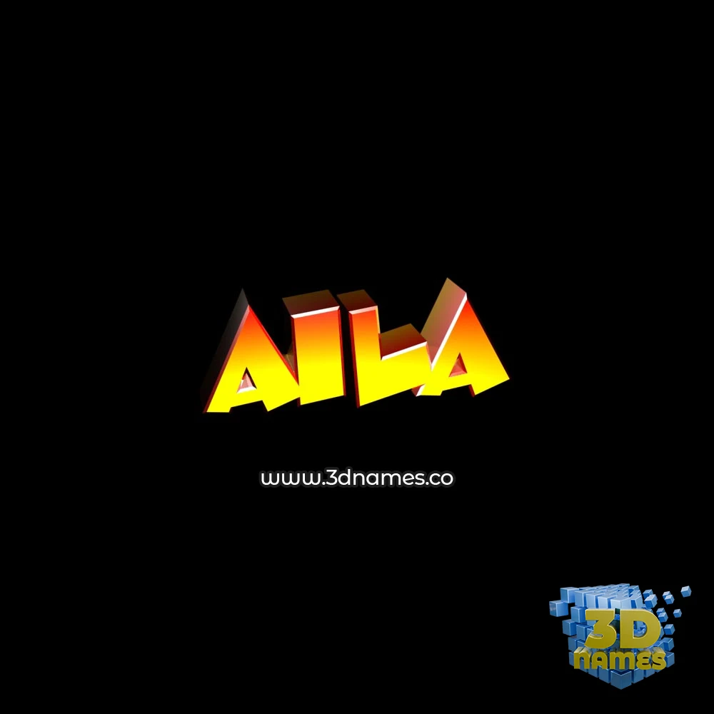 aila in Black Background style - 3D name wallpaper