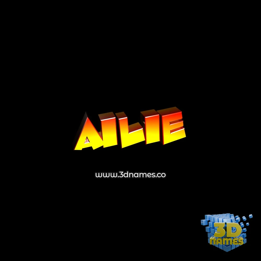 ailie in Black Background style - 3D name wallpaper