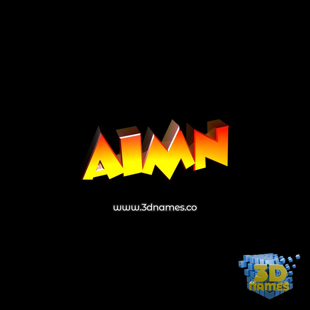 aimn in Black Background style - 3D name wallpaper