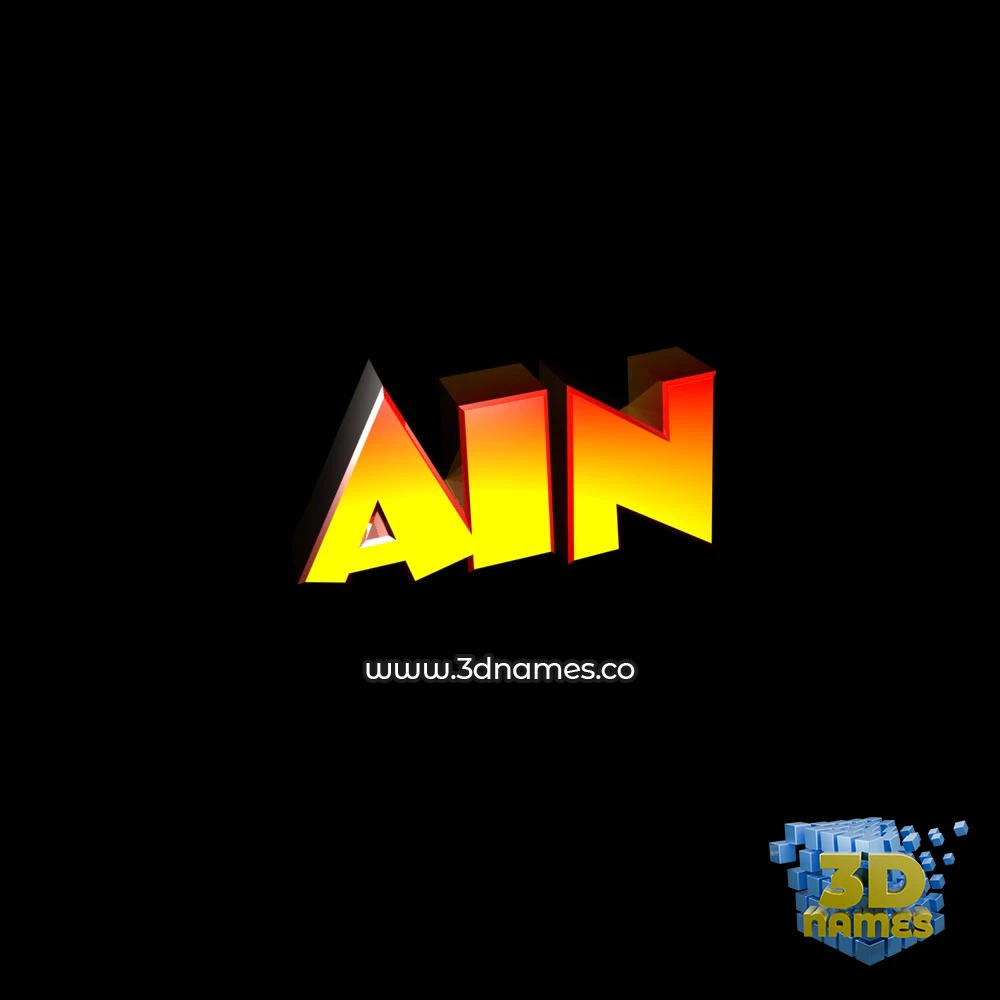 ain in Black Background style - 3D name wallpaper