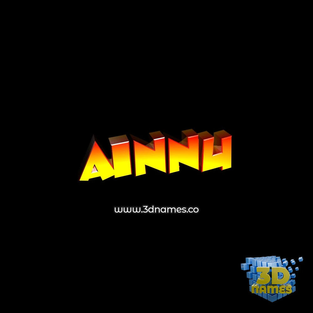 ainnu in Black Background style - 3D name wallpaper