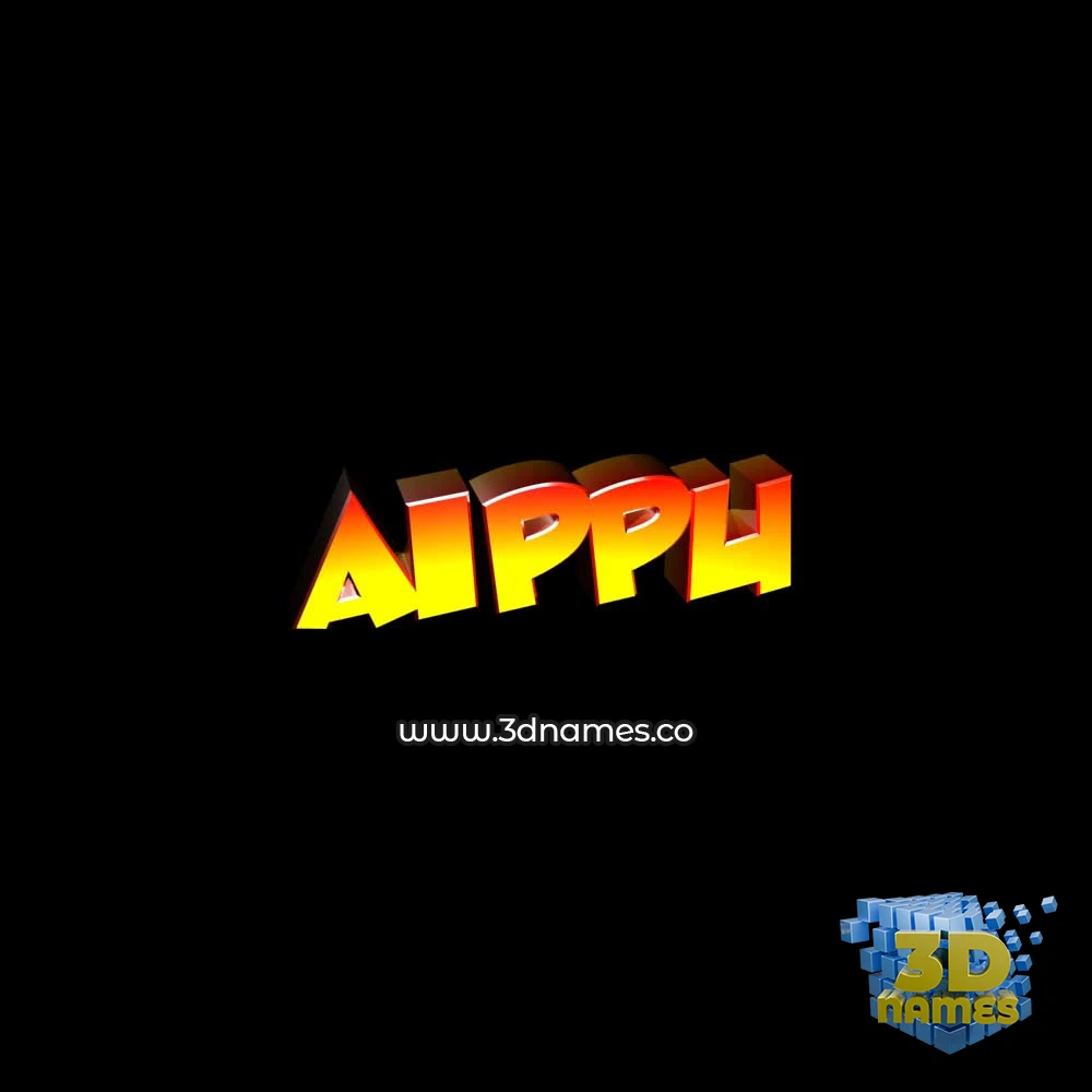 aippu in Black Background style - 3D name wallpaper