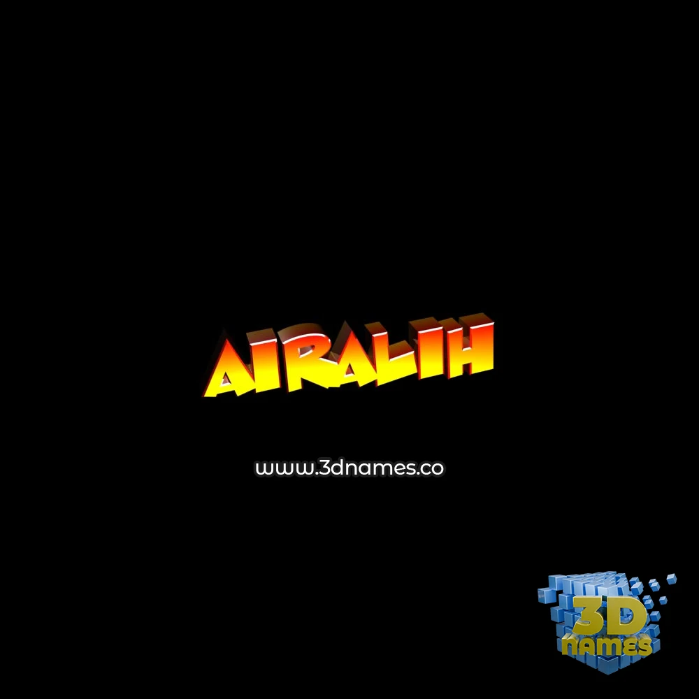 airalih in Black Background style - 3D name wallpaper