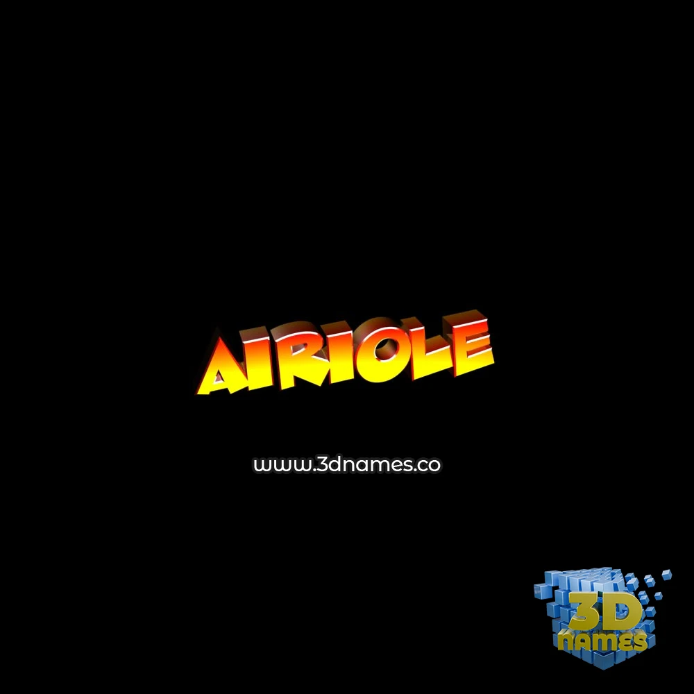 airiole in Black Background style - 3D name wallpaper