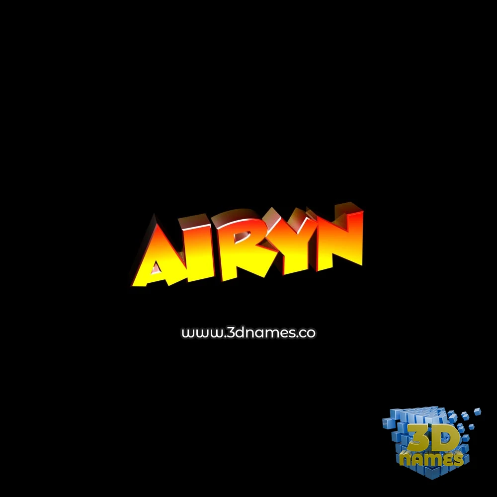 airyn in Black Background style - 3D name wallpaper