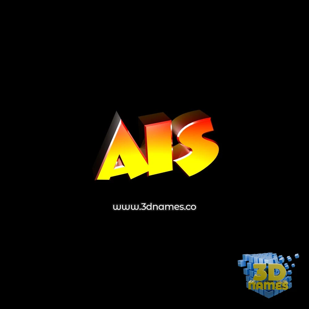ais in Black Background style - 3D name wallpaper