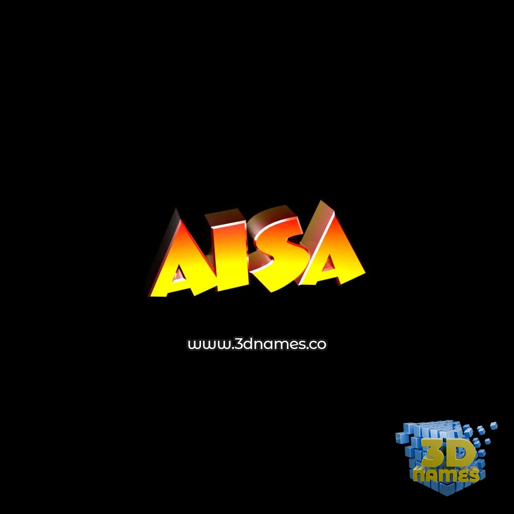 aisa in Black Background style - 3D name wallpaper