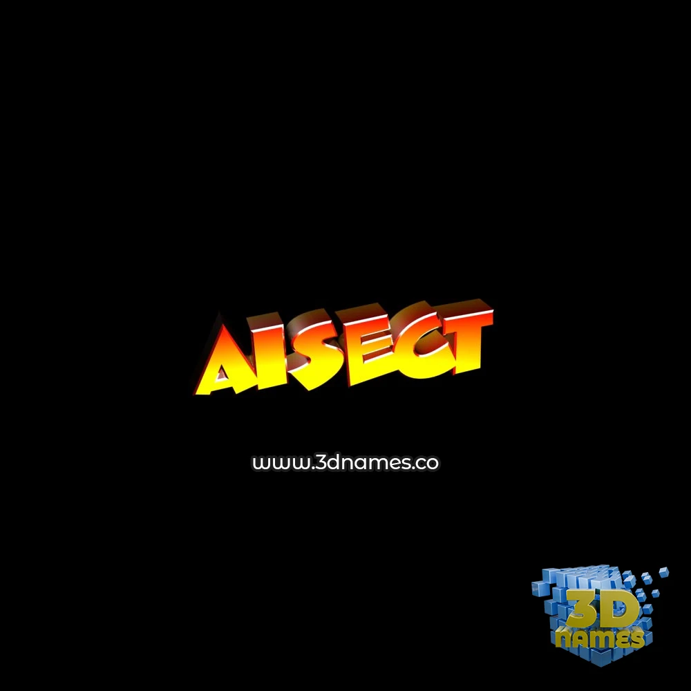 aisect in Black Background style - 3D name wallpaper