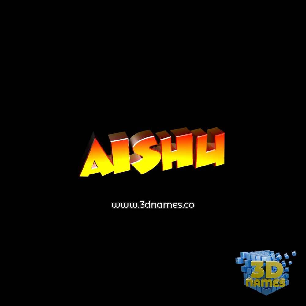 aishu in Black Background style - 3D name wallpaper