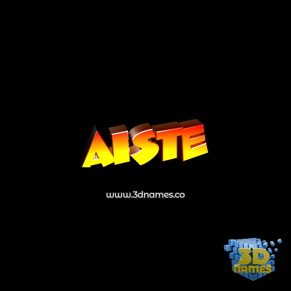 aiste in Black Background style - 3D name wallpaper