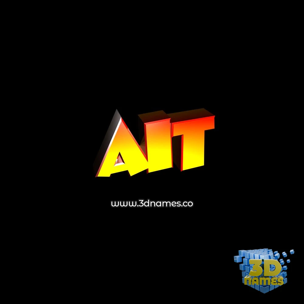 ait in Black Background style - 3D name wallpaper