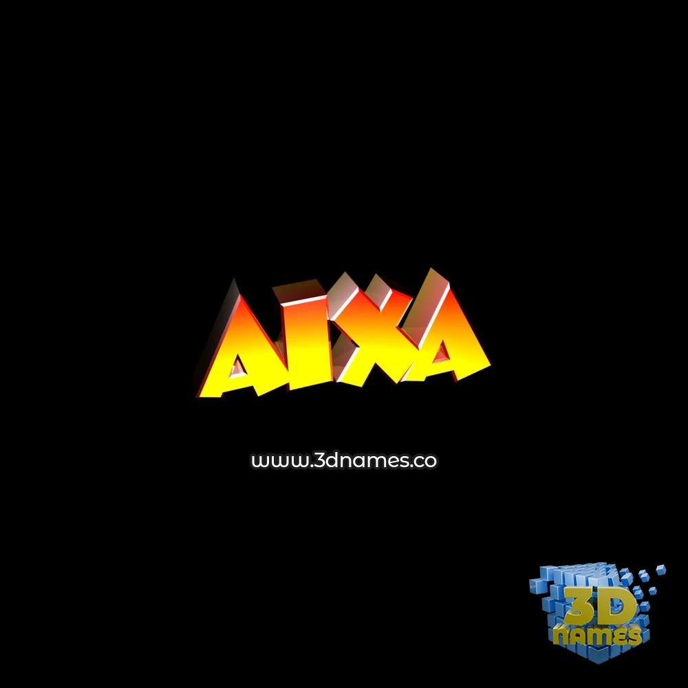 aixa in Black Background style - 3D name wallpaper
