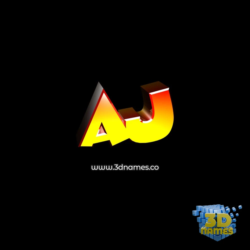 aj in Black Background style - 3D name wallpaper