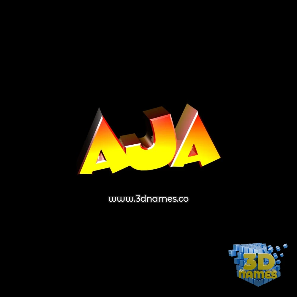 aja in Black Background style - 3D name wallpaper