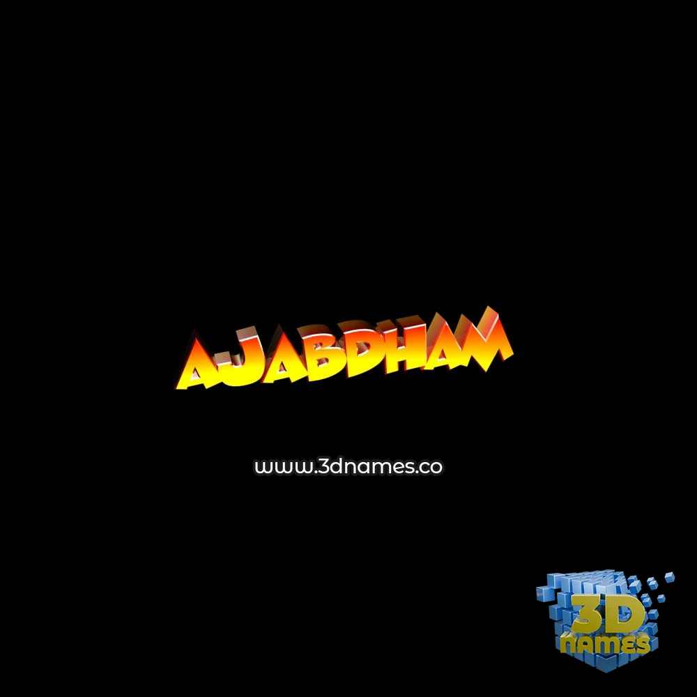 ajabdham in Black Background style - 3D name wallpaper