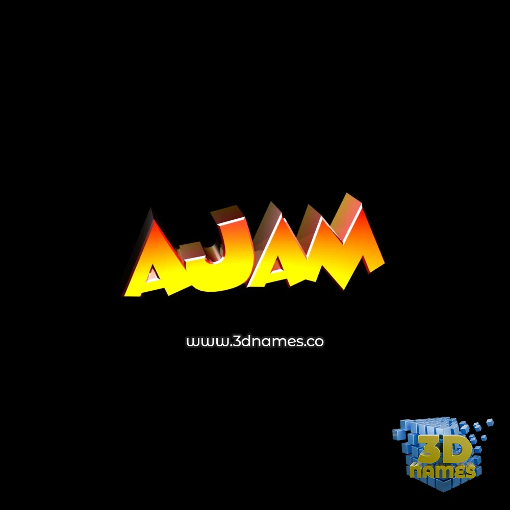 ajam in Black Background style - 3D name wallpaper