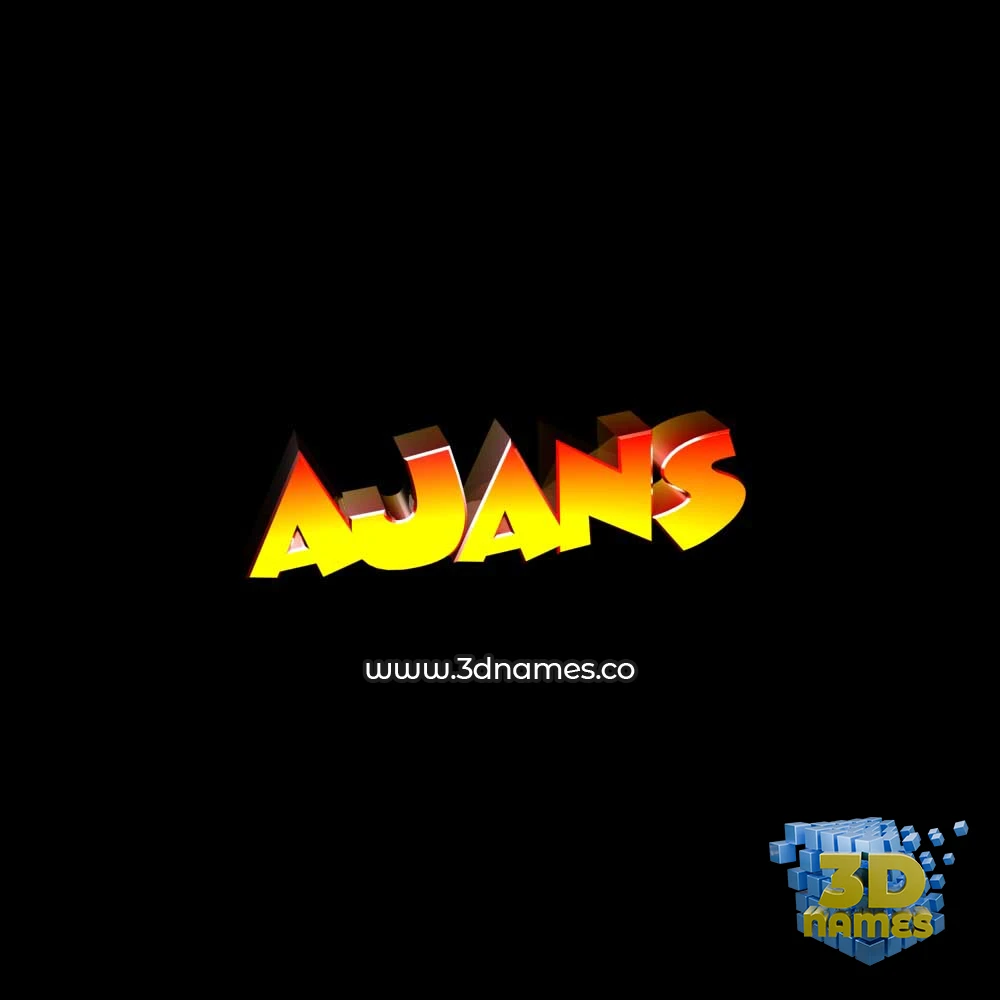 ajans in Black Background style - 3D name wallpaper