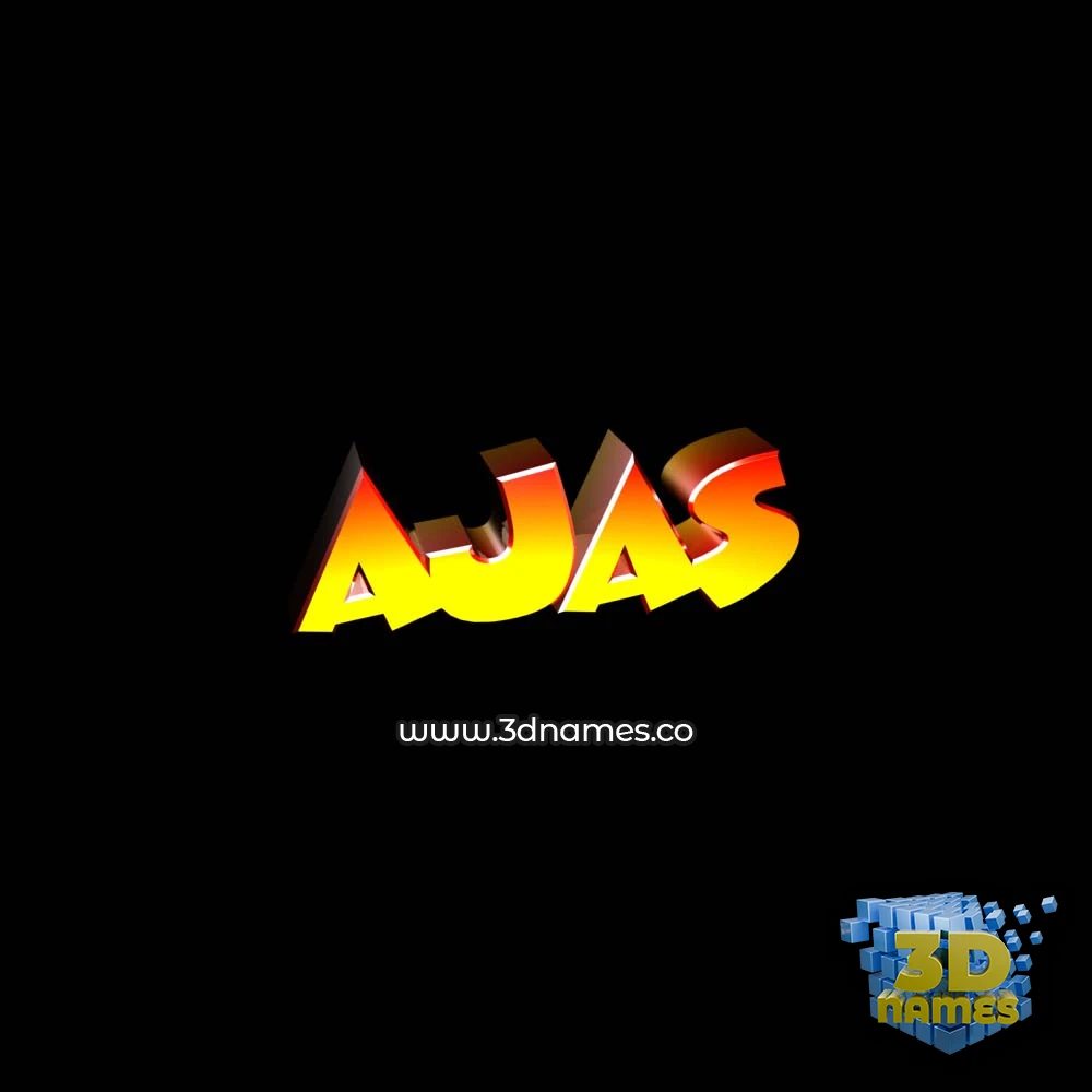 ajas in Black Background style - 3D name wallpaper