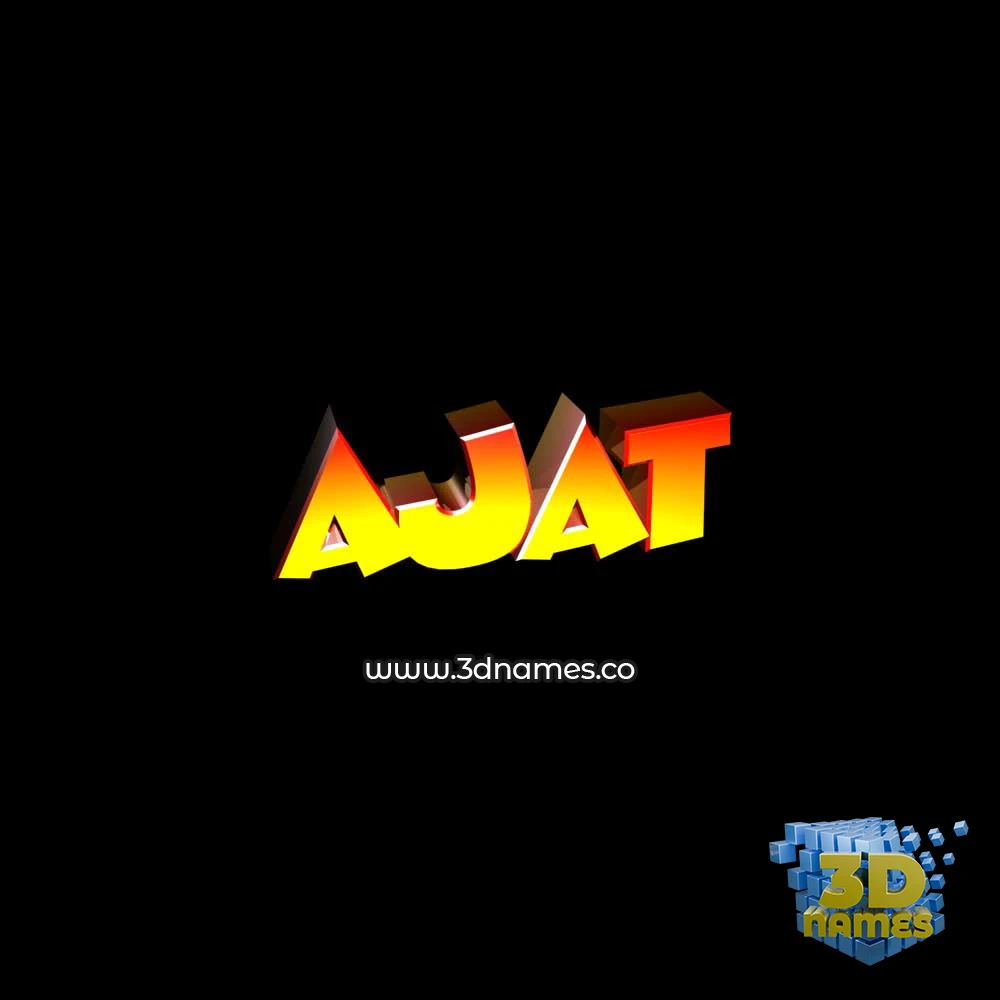 ajat in Black Background style - 3D name wallpaper