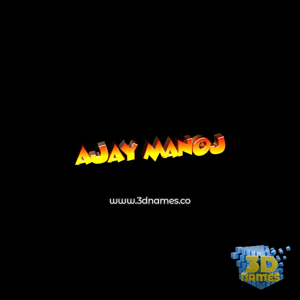 ajay manoj in Black Background style - 3D name wallpaper
