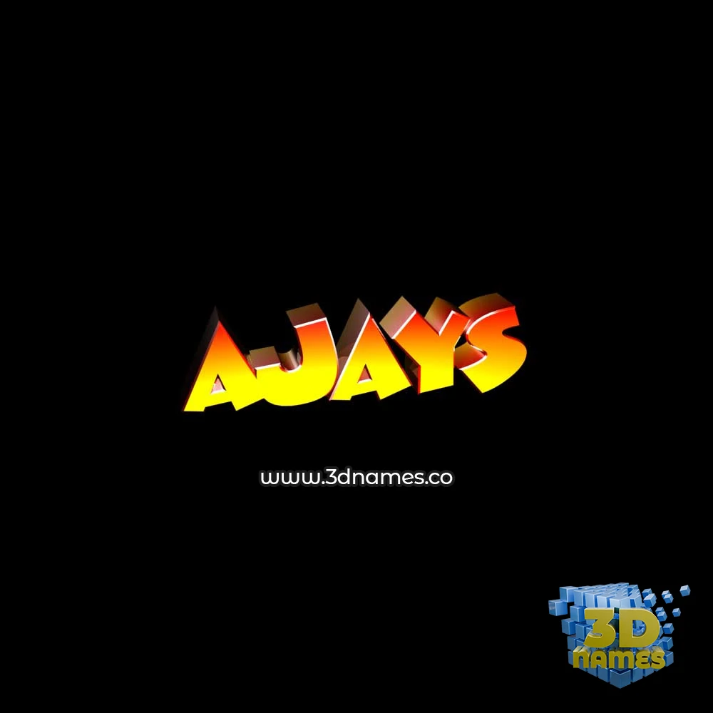 ajays in Black Background style - 3D name wallpaper