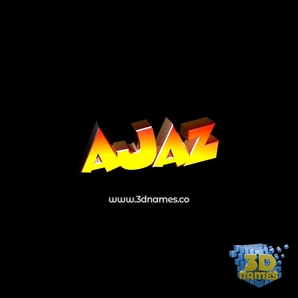 ajaz in Black Background style - 3D name wallpaper
