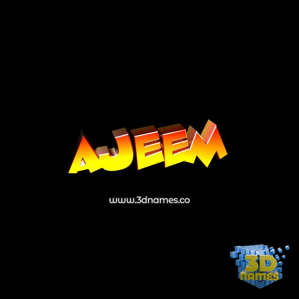 ajeem in Black Background style - 3D name wallpaper