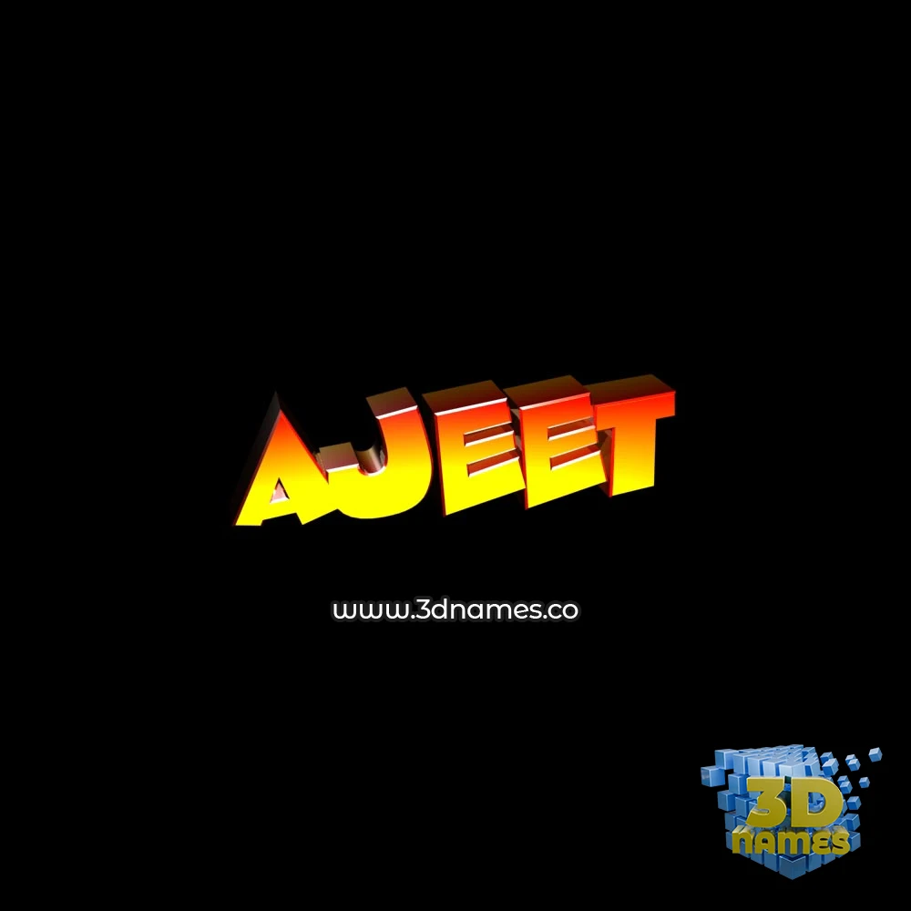 ajeet in Black Background style - 3D name wallpaper