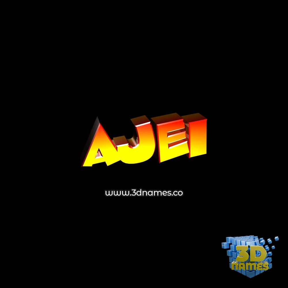 ajei in Black Background style - 3D name wallpaper