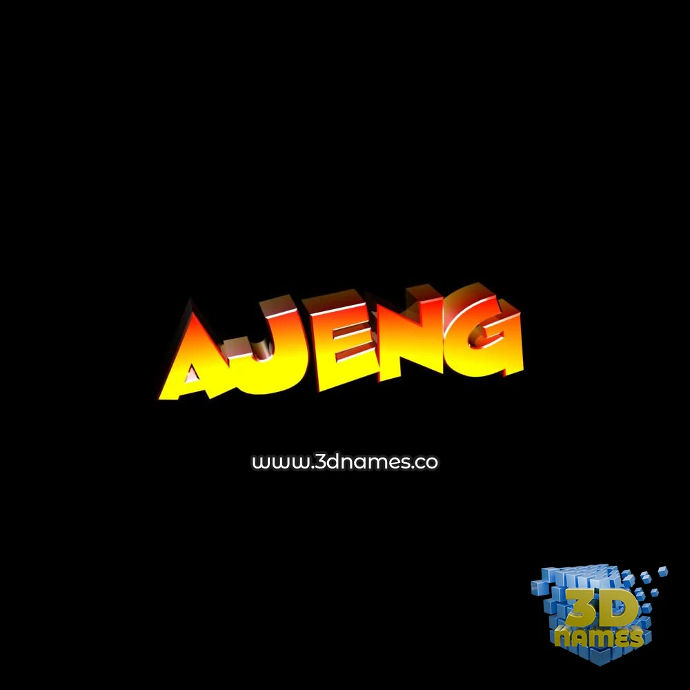 ajeng in Black Background style - 3D name wallpaper