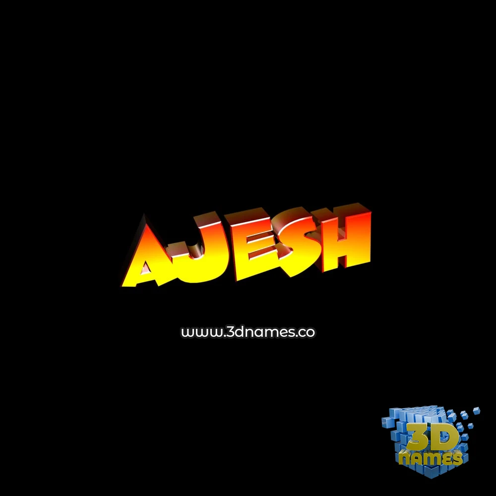 ajesh in Black Background style - 3D name wallpaper