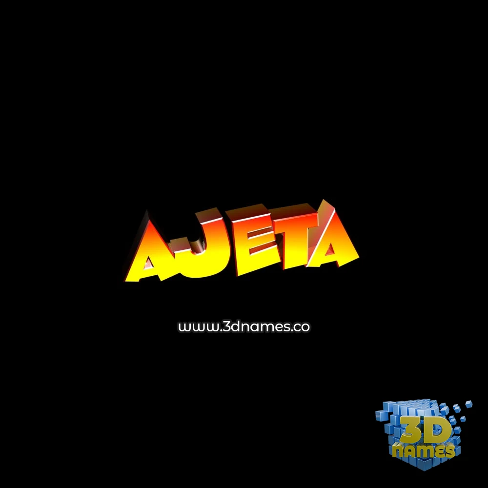 ajeta in Black Background style - 3D name wallpaper