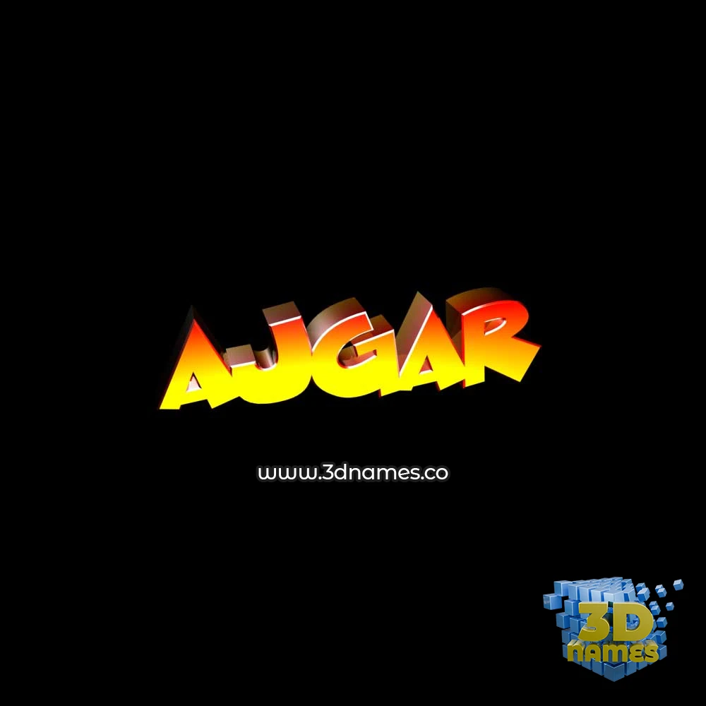 ajgar in Black Background style - 3D name wallpaper