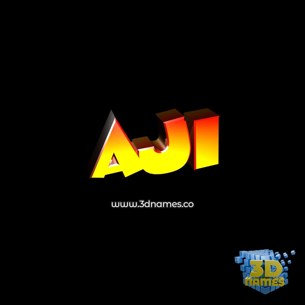 aji in Black Background style - 3D name wallpaper