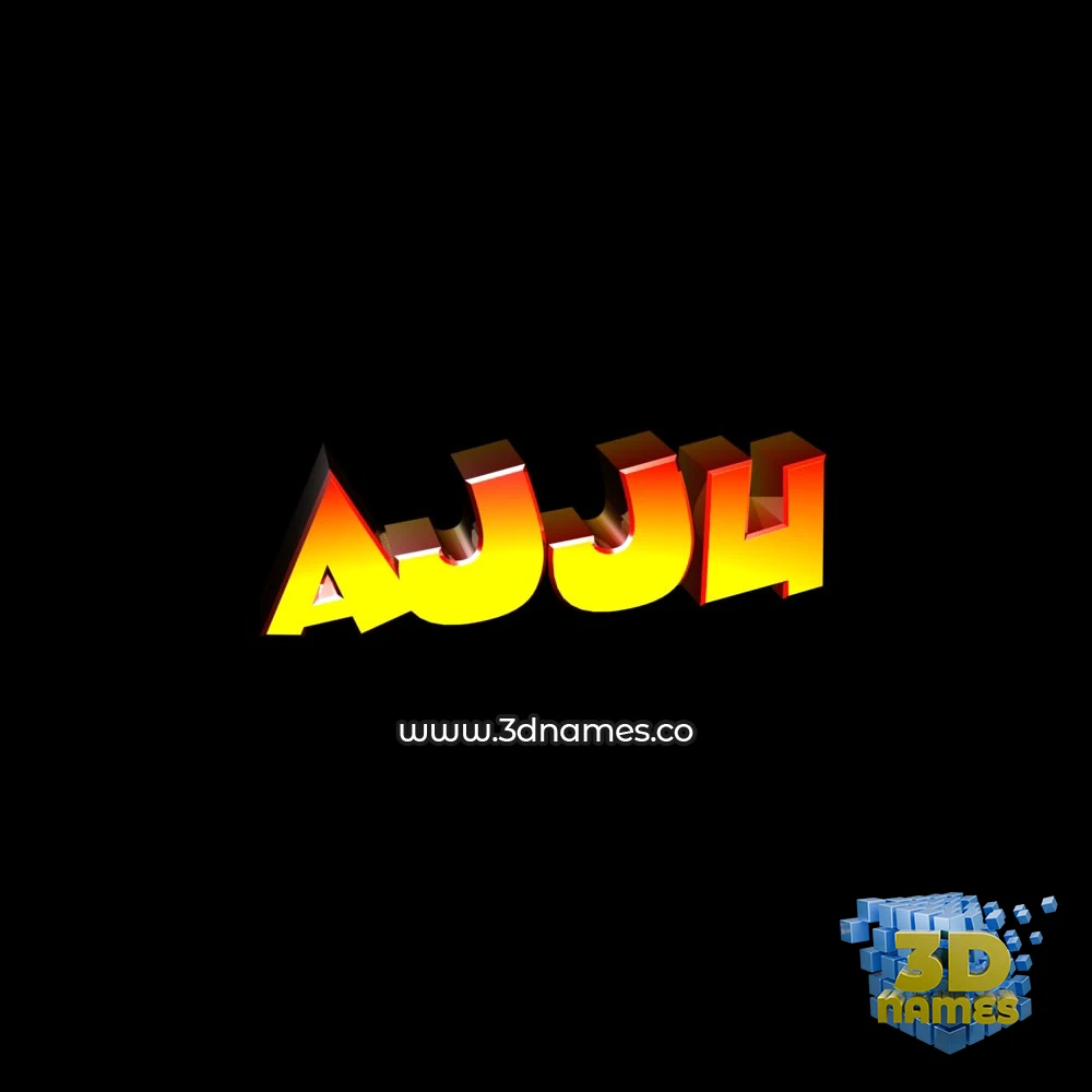 ajju in Black Background style - 3D name wallpaper