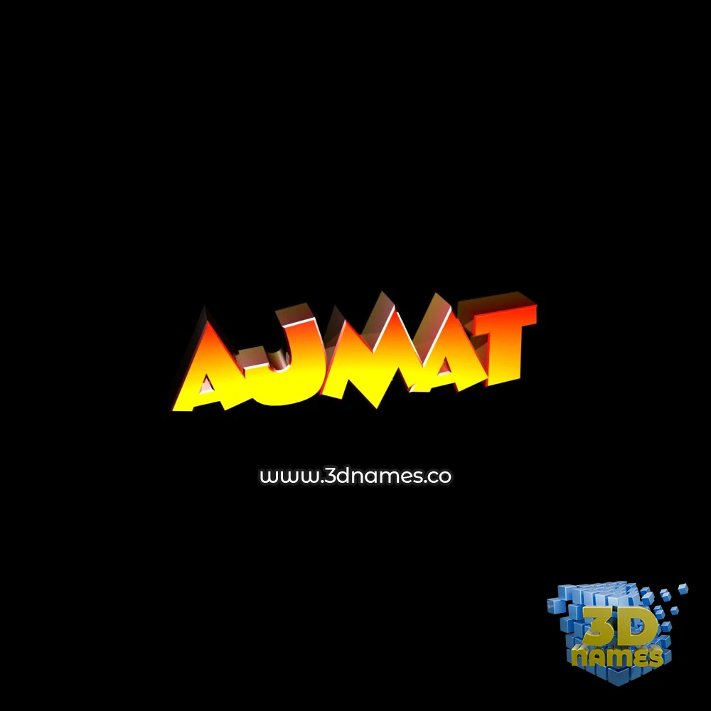 ajmat in Black Background style - 3D name wallpaper
