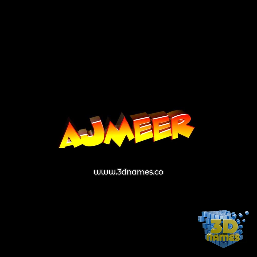 ajmeer in Black Background style - 3D name wallpaper