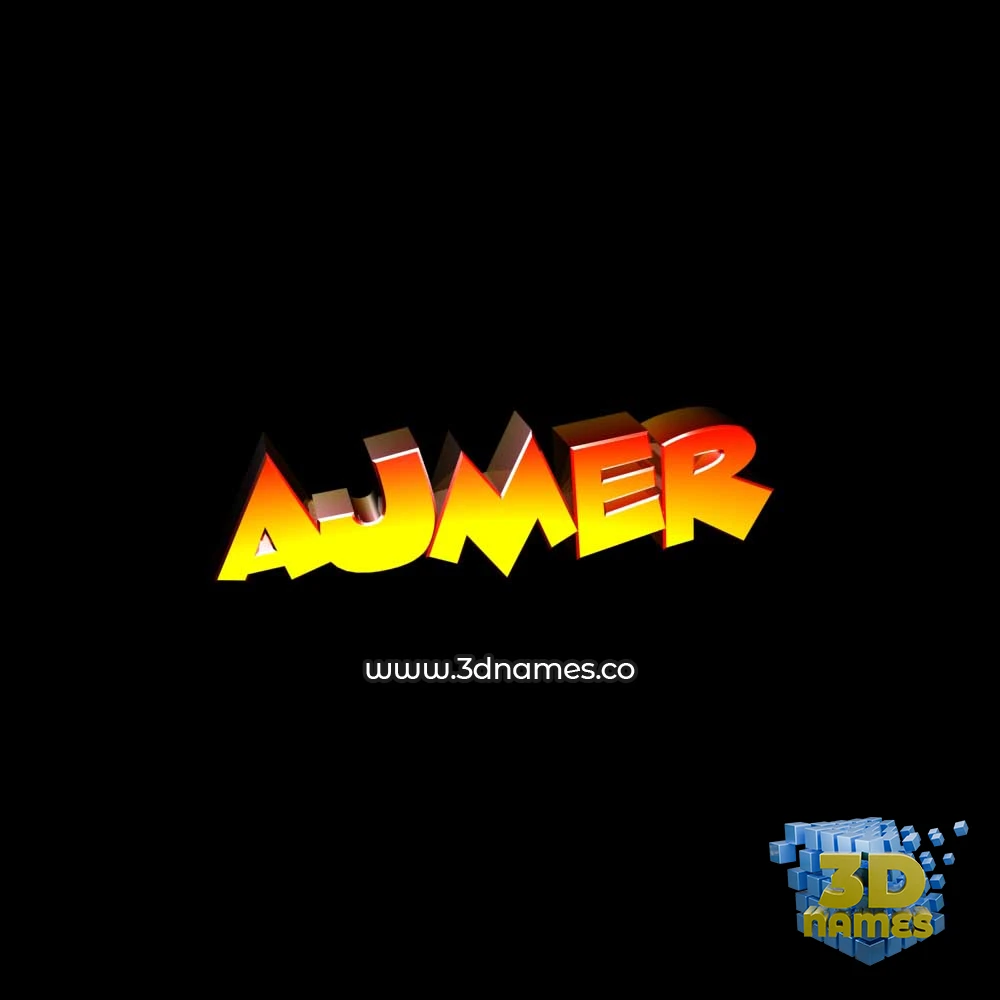 ajmer in Black Background style - 3D name wallpaper