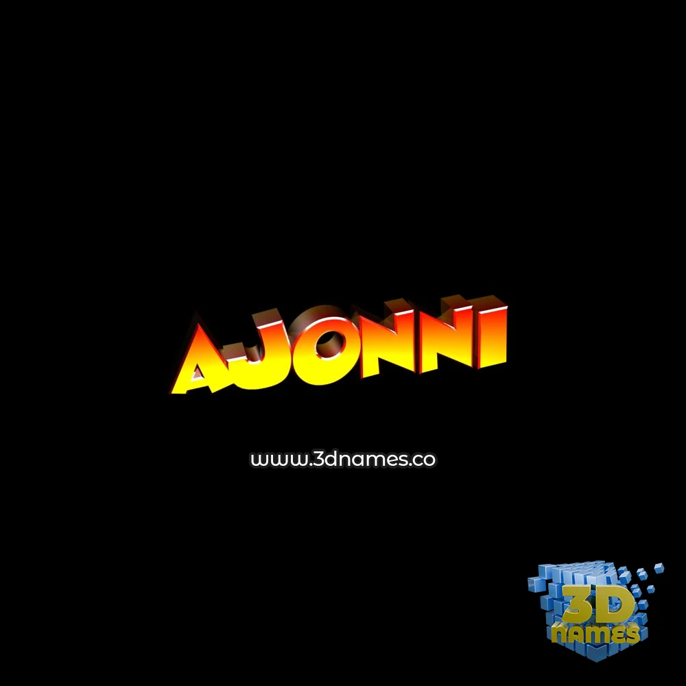 ajonni in Black Background style - 3D name wallpaper