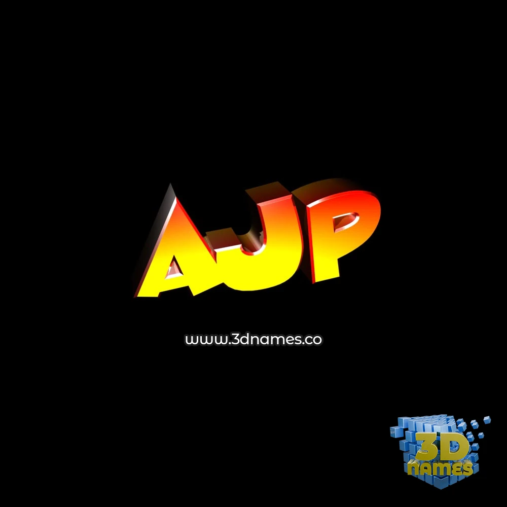 ajp in Black Background style - 3D name wallpaper