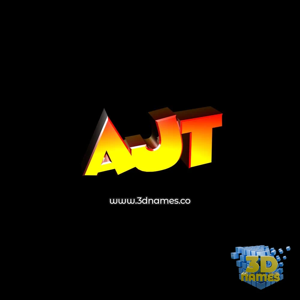ajt in Black Background style - 3D name wallpaper