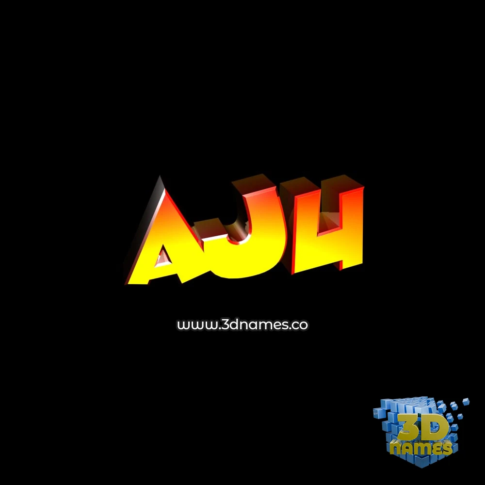 aju in Black Background style - 3D name wallpaper