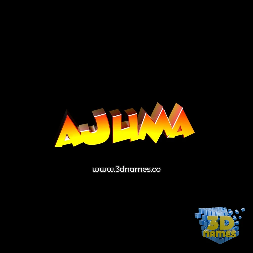 ajuma in Black Background style - 3D name wallpaper