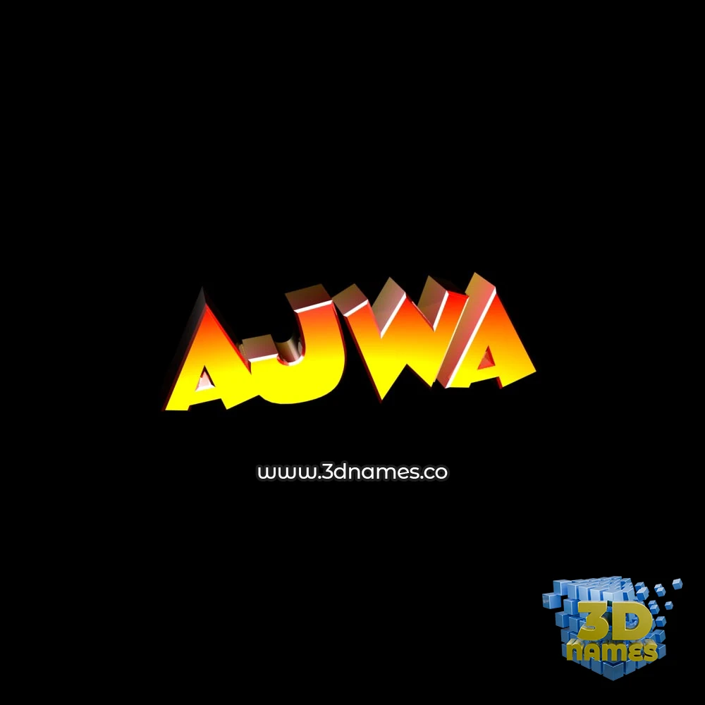 ajwa in Black Background style - 3D name wallpaper