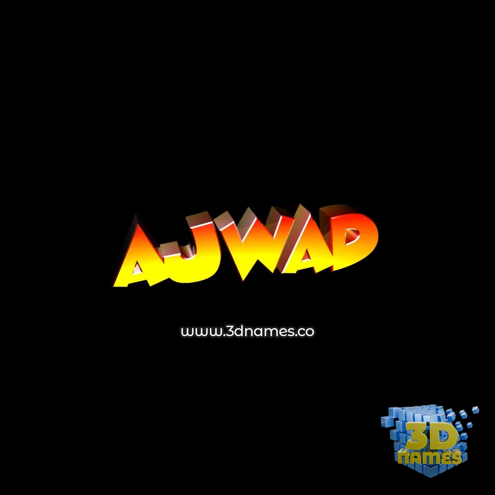 ajwad in Black Background style - 3D name wallpaper