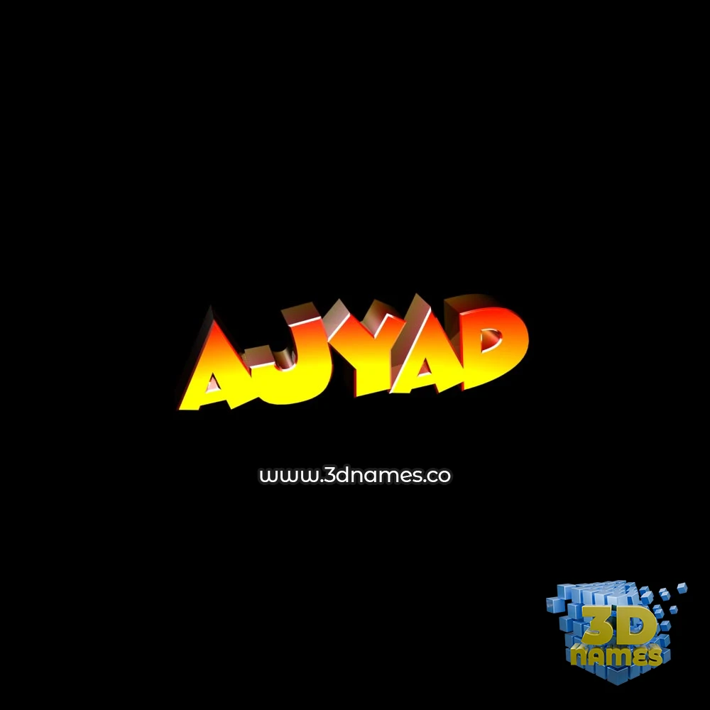 ajyad in Black Background style - 3D name wallpaper
