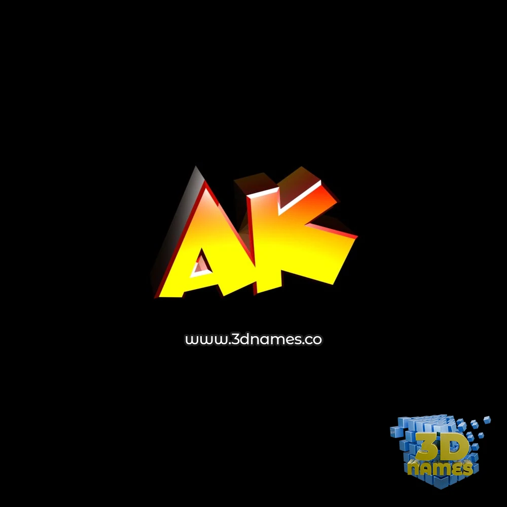 ak in Black Background style - 3D name wallpaper