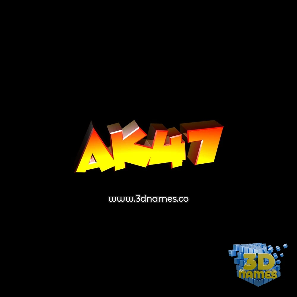 ak47 in Black Background style - 3D name wallpaper