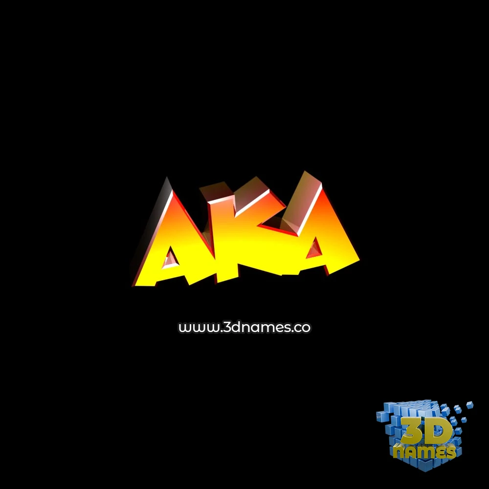 aka in Black Background style - 3D name wallpaper