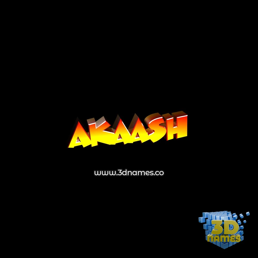 akaash in Black Background style - 3D name wallpaper